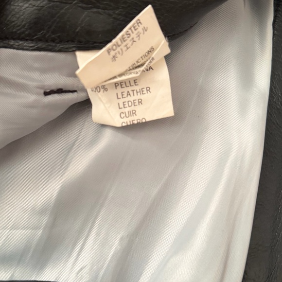 Vintage Diesel Black Leather Flare Pants Size 32 - Picture 7 of 7